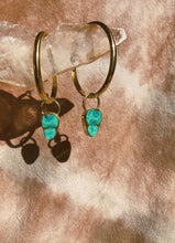 Load image into Gallery viewer, Stone Hoops - Tibetan Turquoise