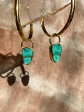 Load image into Gallery viewer, Stone Hoops - Tibetan Turquoise