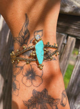 Load image into Gallery viewer, Turquoise + Australian Opal Stamped Cuff