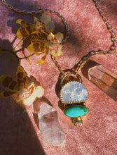 Load image into Gallery viewer, The Moon Maiden Necklace - Sonoran Gold Turquoise + Paperclip Chain