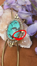 Load image into Gallery viewer, Turquoise Stamped Border Bolo 001