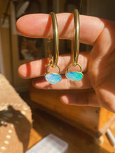 Load image into Gallery viewer, Stone Hoops - Australian Opal