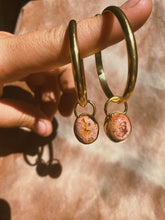 Load image into Gallery viewer, Stone Hoops - Cantera Opal 005