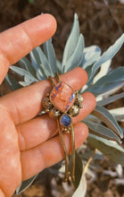 Load image into Gallery viewer, Cantera Opal + Iolite Stamped Bolo