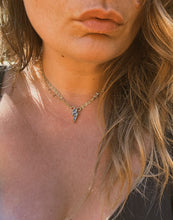 Load image into Gallery viewer, Boulder Opal Double Chain Lightning Bolt Necklace