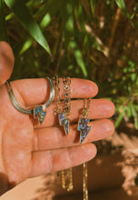 Load image into Gallery viewer, Boulder Opal Double Chain Lightning Bolt Necklace