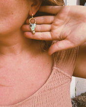 Load image into Gallery viewer, Stamped Mini Hubei Turquoise Hoops