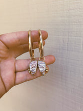 Load image into Gallery viewer, Rose Agate Hoops