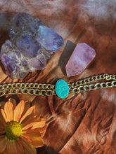Load image into Gallery viewer, Kingman Turquoise Double Band Cuban Link Bracelet