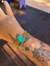 Load image into Gallery viewer, Kingman Turquoise Double Band Cuban Link Bracelet