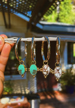Load image into Gallery viewer, Kingman Turquoise w Pyrite Inclusion Hoops