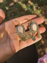 Load image into Gallery viewer, Stamped Drop Earrings - Cantera Opal