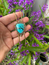 Load image into Gallery viewer, Turquoise Stamped Border Bolo 002