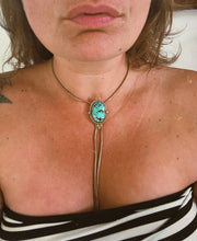 Load image into Gallery viewer, Turquoise Stamped Border Bolo 001