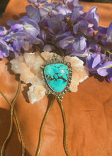 Load image into Gallery viewer, Turquoise Stamped Border Bolo 002