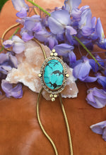 Load image into Gallery viewer, Turquoise Stamped Border Bolo 001