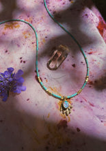 Load image into Gallery viewer, Turquoise + Australian Opal Beaded Charm Necklace