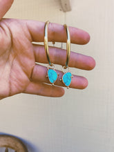 Load image into Gallery viewer, Kingman Turquoise Drop Hoops *discounted - read description!*