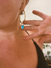 Load image into Gallery viewer, Kingman Turquoise Drop Hoops *discounted - read description!*