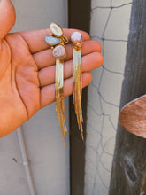 Load image into Gallery viewer, Ear Crawler Duo Dusters - Cantera + Australian Opal, Faceted Mother of Pearl