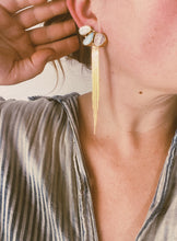 Load image into Gallery viewer, Ear Crawler Duo Dusters - Cantera + Australian Opal, Faceted Mother of Pearl