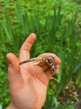Load image into Gallery viewer, Stamped Iolite + Cantera Opal Bangle