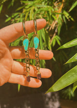 Load image into Gallery viewer, Kingman Turquoise x Amethyst Point Multi Hoop