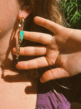 Load image into Gallery viewer, Kingman Turquoise x Amethyst Point Multi Hoop