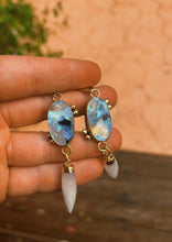 Load image into Gallery viewer, Double Moonstone Drop Earrings