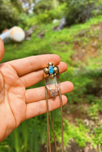 Load image into Gallery viewer, Crystal Quartz + Stamped Australian Opal Pendulum Bolo