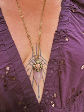 Load image into Gallery viewer, Stamped Rose Quartz + Cantera Pendulum Chain