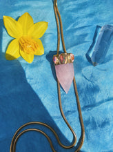 Load image into Gallery viewer, Rose Quartz + Cantera Crown Pendulum Bolo
