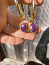 Load image into Gallery viewer, Drop Hoop - Tourmaline