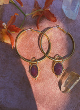 Load image into Gallery viewer, Drop Hoop - Tourmaline