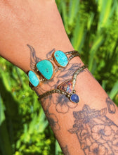 Load image into Gallery viewer, Stamped Iolite + Cantera Opal Bangle