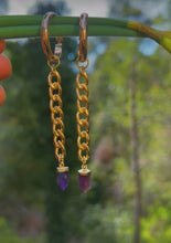 Load image into Gallery viewer, Kingman Turquoise x Amethyst Point Multi Hoop
