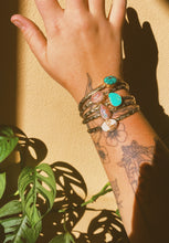 Load image into Gallery viewer, White Buffalo Turquoise Stamped Bangle - #001