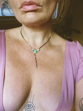 Load image into Gallery viewer, The Bloom Lariat 003 - Kingman Turquoise + Ethiopian Opal