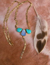 Load image into Gallery viewer, The Bloom Lariat 001 - Australian Opal + Kingsman Turquoise