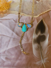 Load image into Gallery viewer, The Bloom Lariat 003 - Kingman Turquoise + Ethiopian Opal