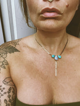 Load image into Gallery viewer, The Bloom Lariat 001 - Australian Opal + Kingsman Turquoise