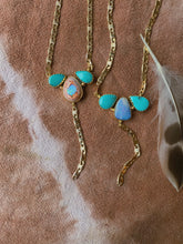 Load image into Gallery viewer, The Bloom Lariat 001 - Australian Opal + Kingsman Turquoise