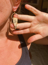 Load image into Gallery viewer, Mini Hoops - Yellow Agate