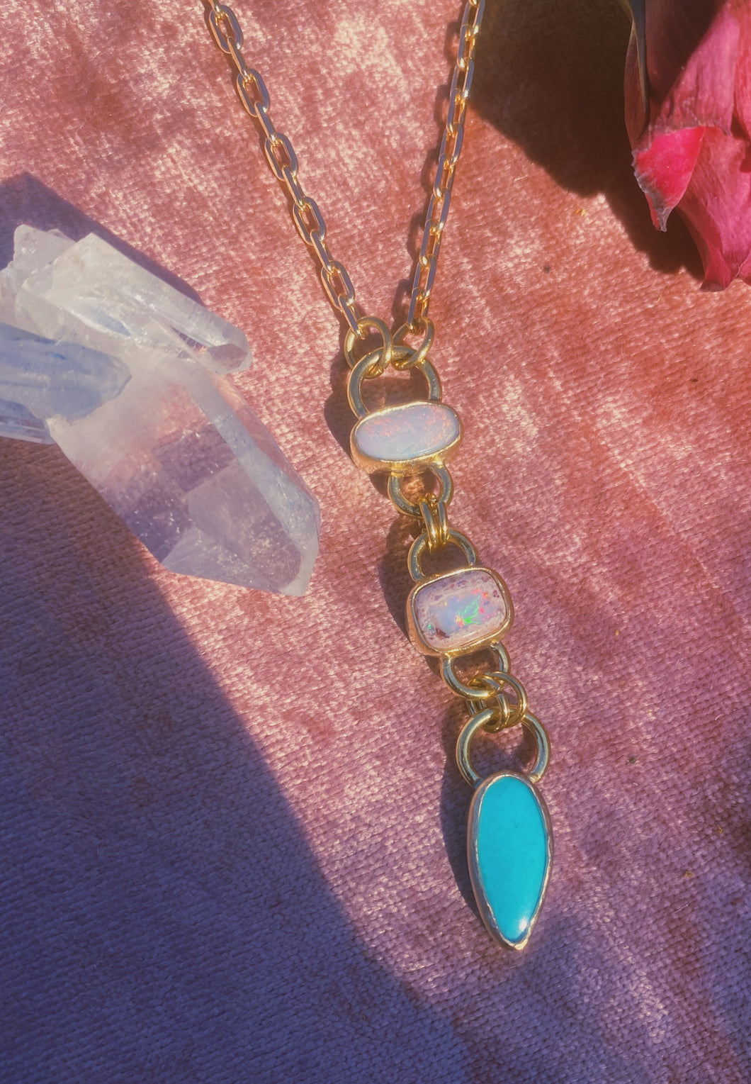 Opal + Turquoise Lariat