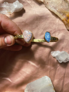 Double Stamped Bangle - Cantera + Australian Opal