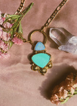 Load image into Gallery viewer, Australian Opal + White Water Turquoise FIgaro Chain
