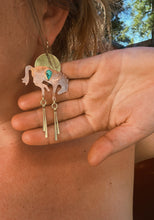 Load image into Gallery viewer, Turquoise Fire Horse Earrings 001

