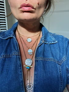 The Moon Maiden Necklace - Australian Opal + Figaro Chain