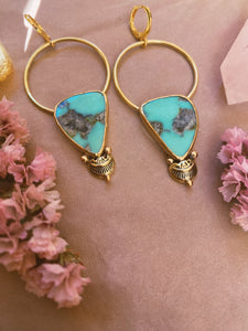 Kingman Turquoise Stamped Earrings