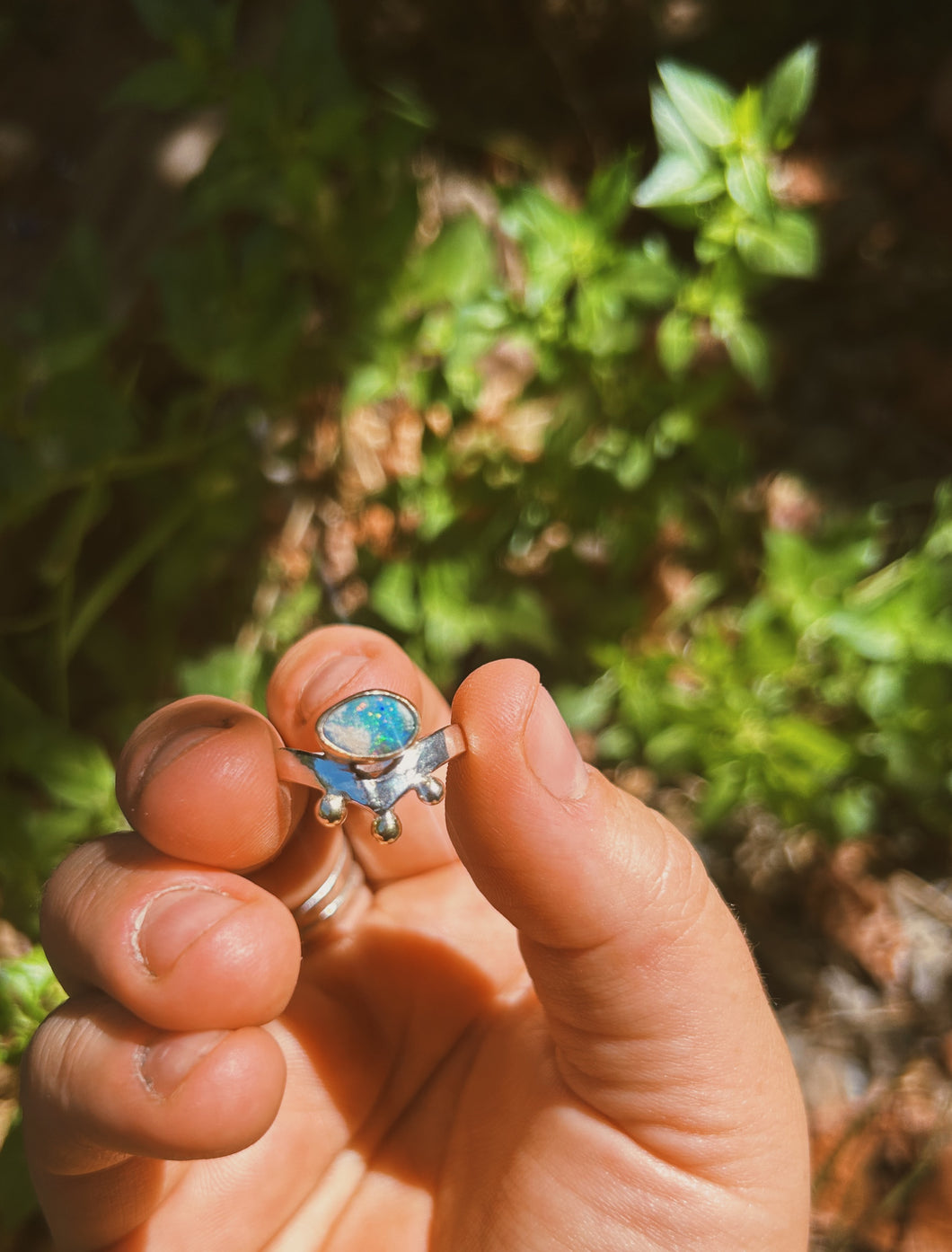 Australian Opal Crown Jewel Ring - size 7
